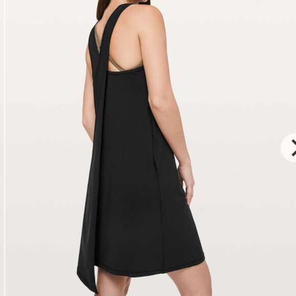 Lululemon Early Morning Dress in Black Pockets Mini Dress Tank Dress Size 4 - Picture 3 of 10